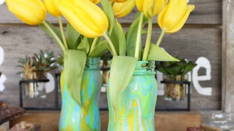 Image for Acrylic Pour Painting For Mason Jar Vases