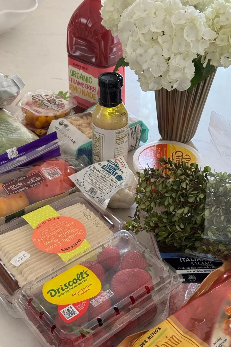 sunday reset groceries organized on counter